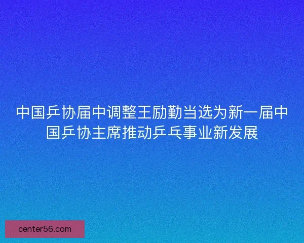 中国乒协届中调整王励勤当选为新一届中国乒协主席推动乒乓事业新发展